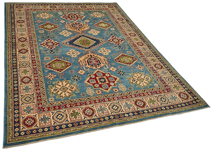 6x8 Blue Turkish Medallion Oushak Rug - 51539
