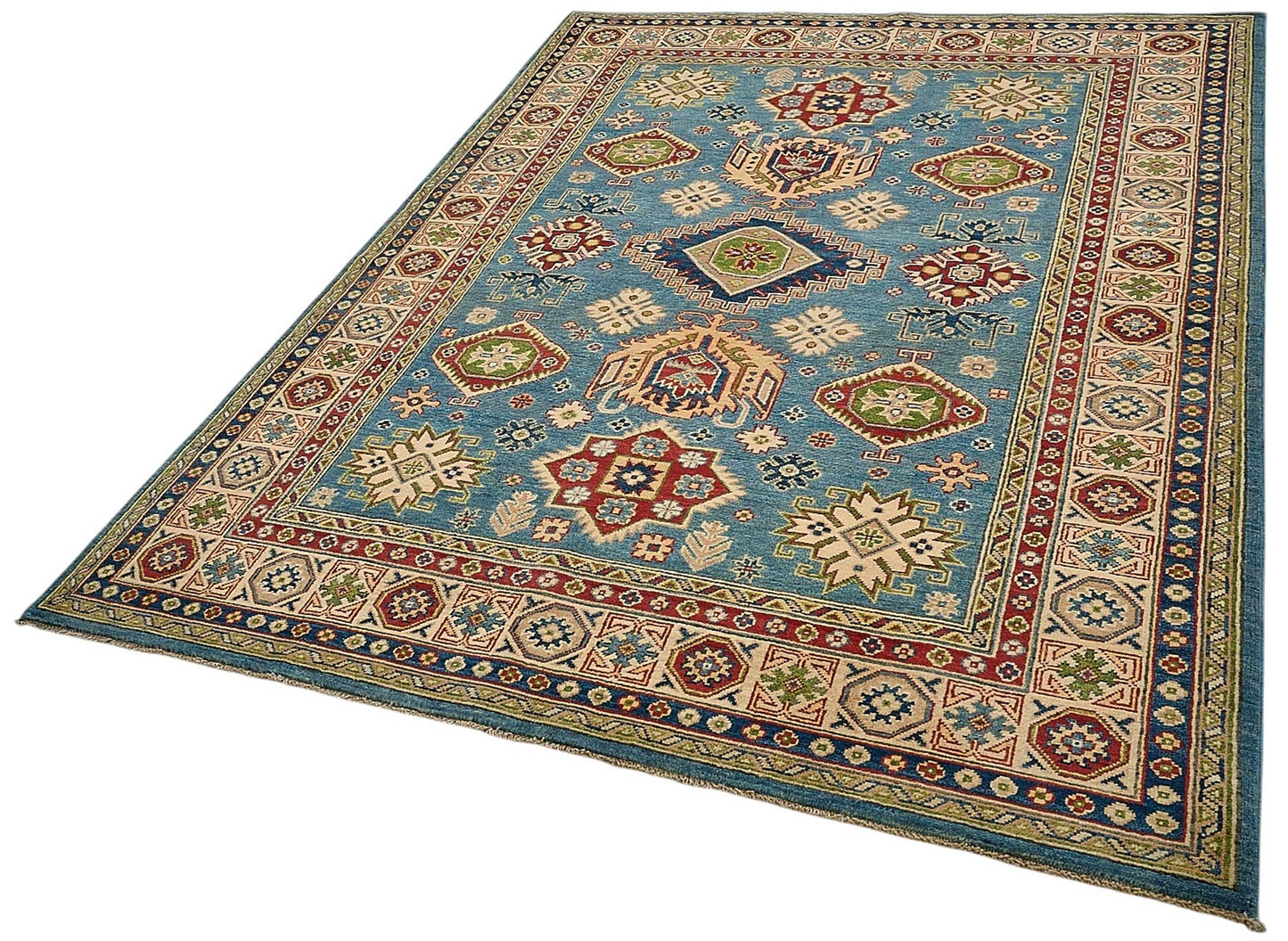 6x8 Blue Turkish Medallion Oushak Rug - 51539