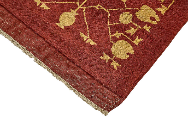 5x8 Red Traditional Floral Oushak Rug - 51541
