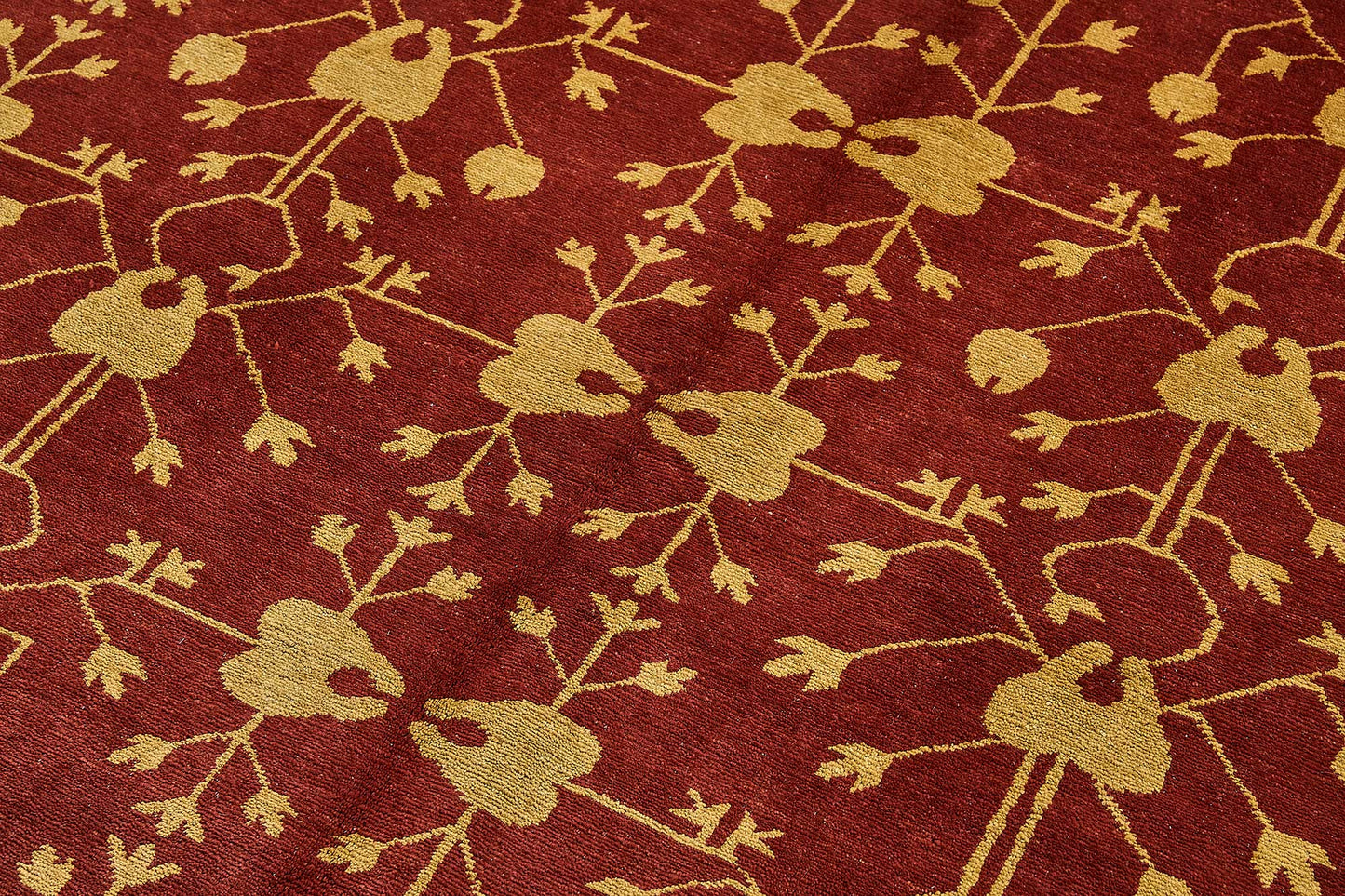 5x8 Red Traditional Floral Oushak Rug - 51541