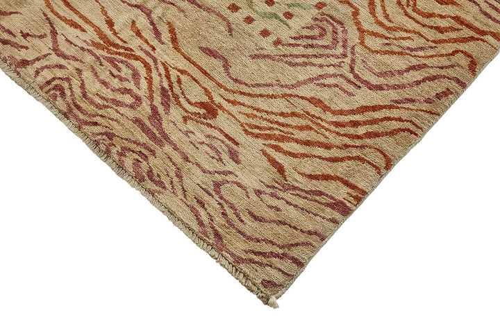 5x8 Beige Traditional Tribal Oushak Rug - 51542