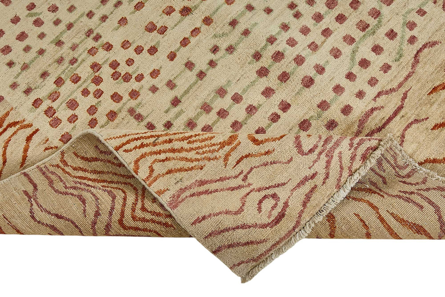 5x8 Beige Traditional Tribal Oushak Rug - 51542