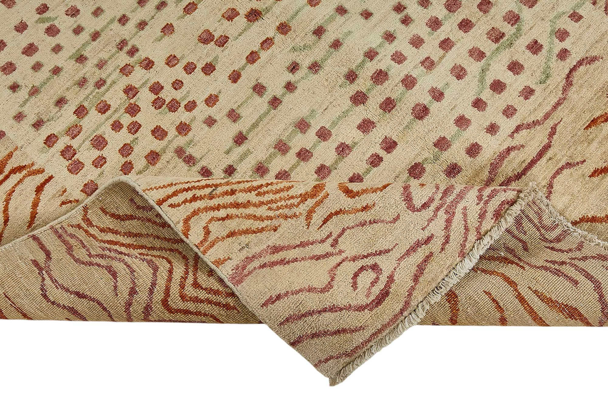 5x8 Beige Traditional Tribal Oushak Rug - 51542