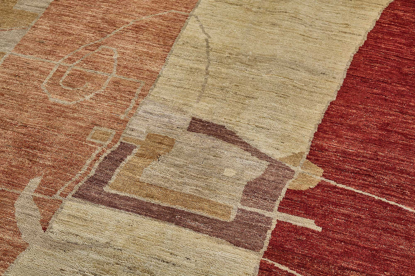6x9 Beige Turkish Contemporary Oushak Rug - 51543