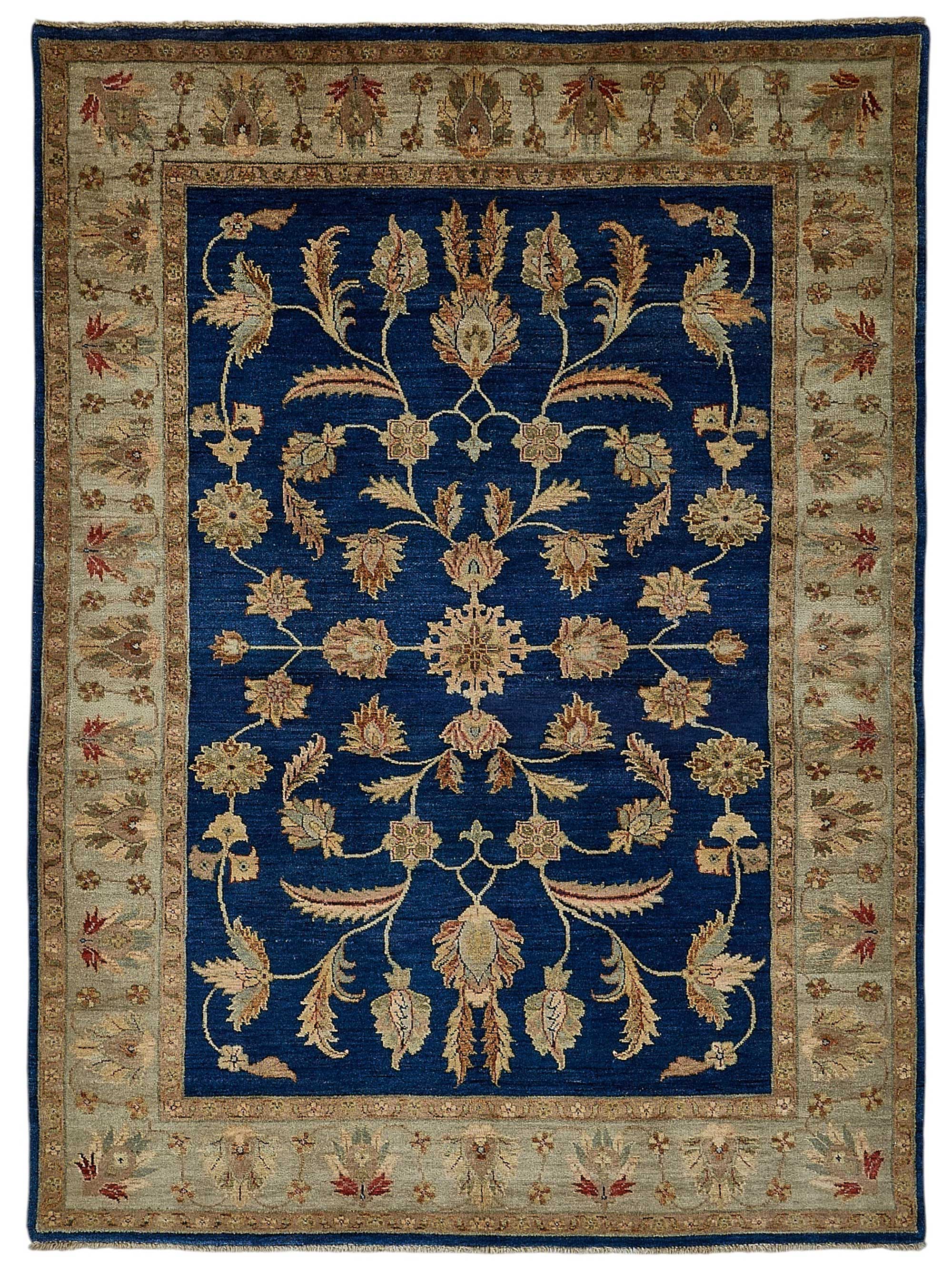 5x8 Blue Traditional Floral Oushak Rug - 51545