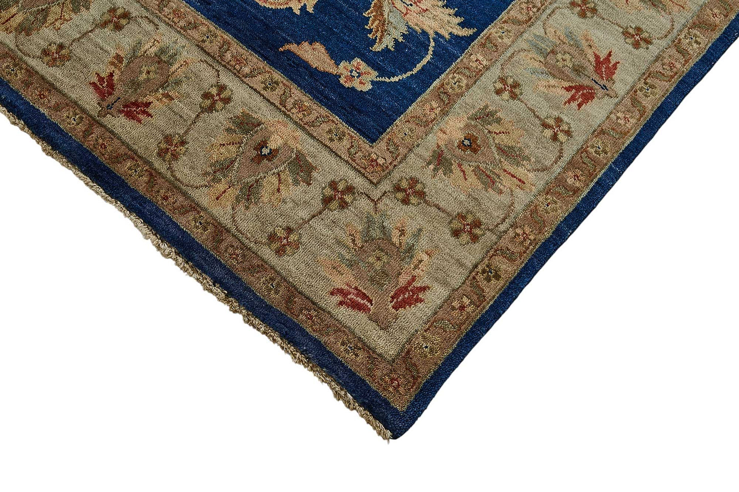 5x8 Blue Traditional Floral Oushak Rug - 51545