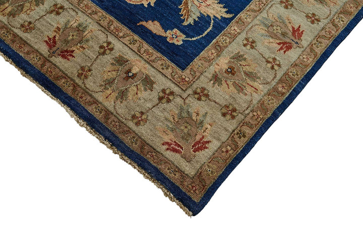 5x8 Blue Traditional Floral Oushak Rug - 51545