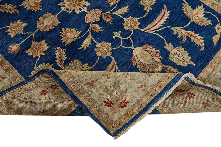 5x8 Blue Traditional Floral Oushak Rug - 51545
