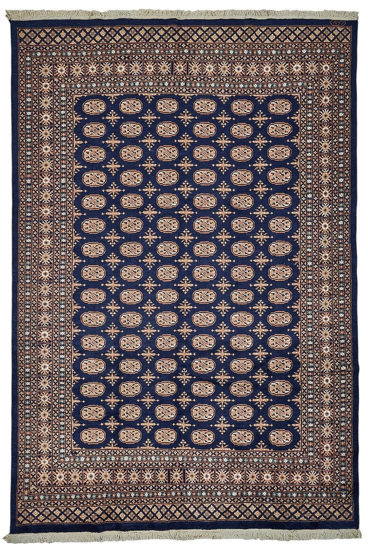 6x9 Blue Traditional Geometric Oushak Rug - 51546