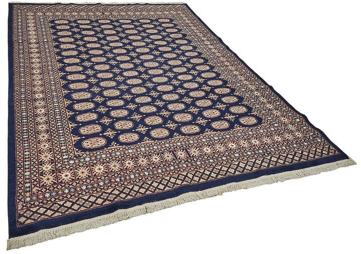 6x9 Blue Traditional Geometric Oushak Rug - 51546
