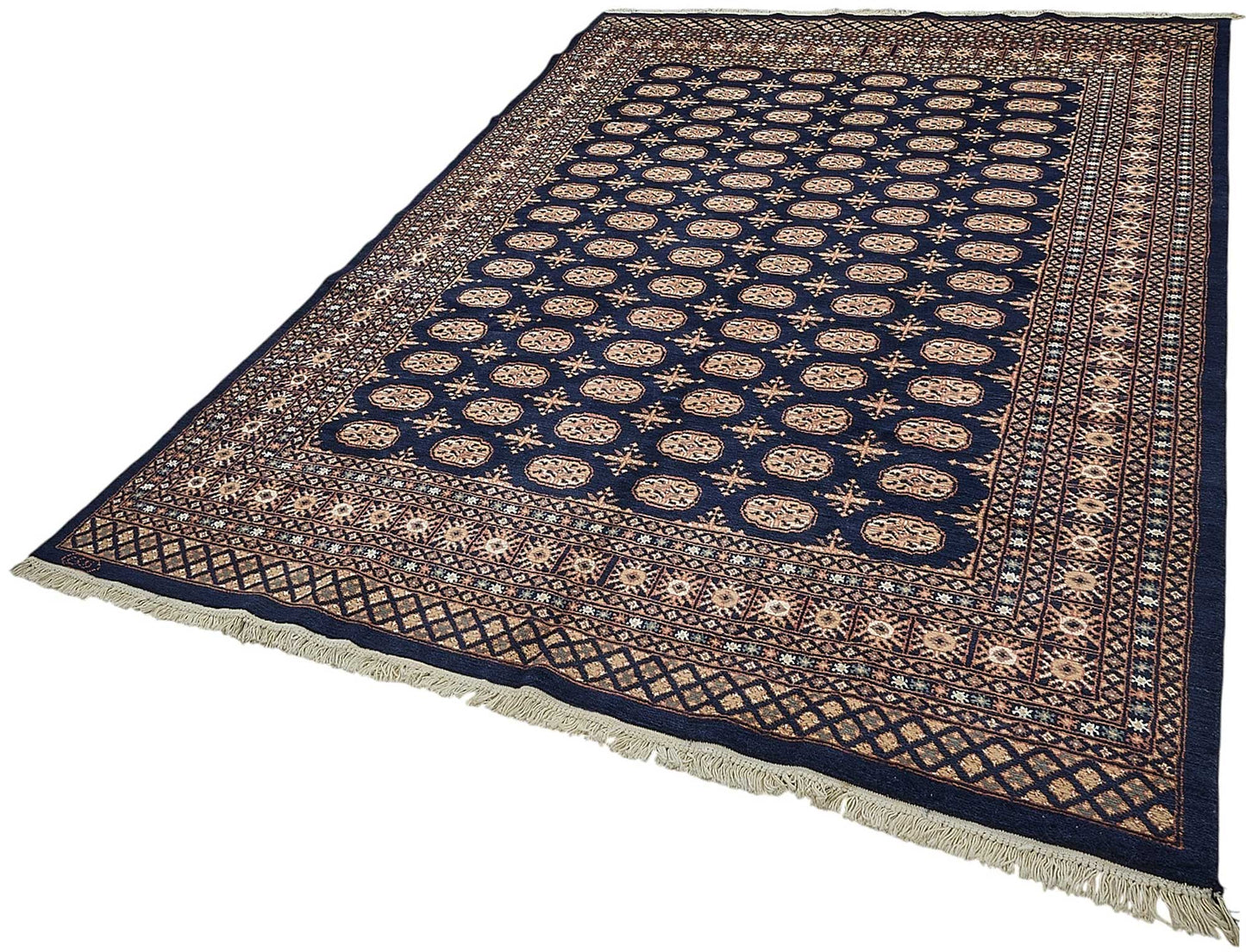 6x9 Blue Traditional Geometric Oushak Rug - 51546