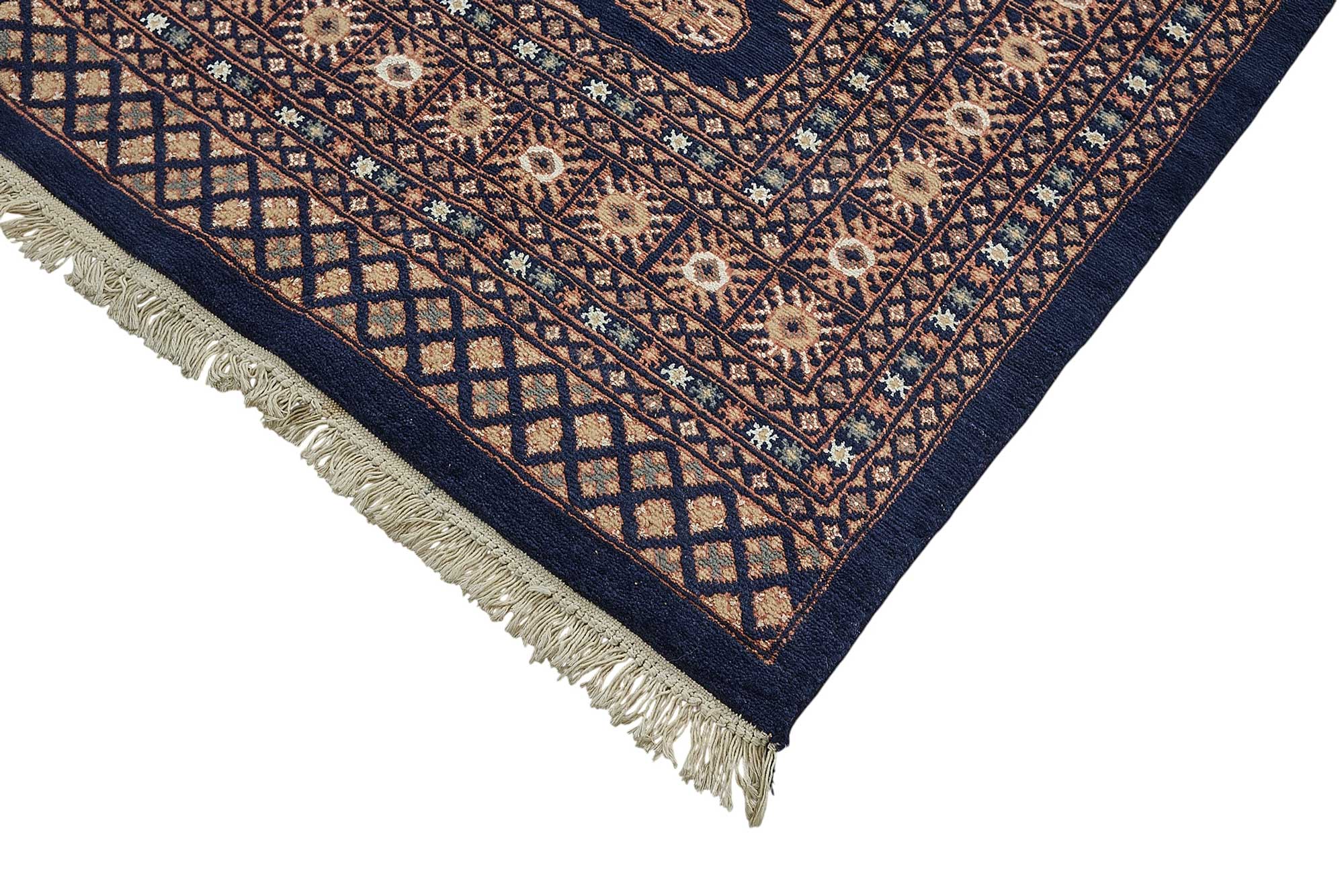6x9 Blue Traditional Geometric Oushak Rug - 51546