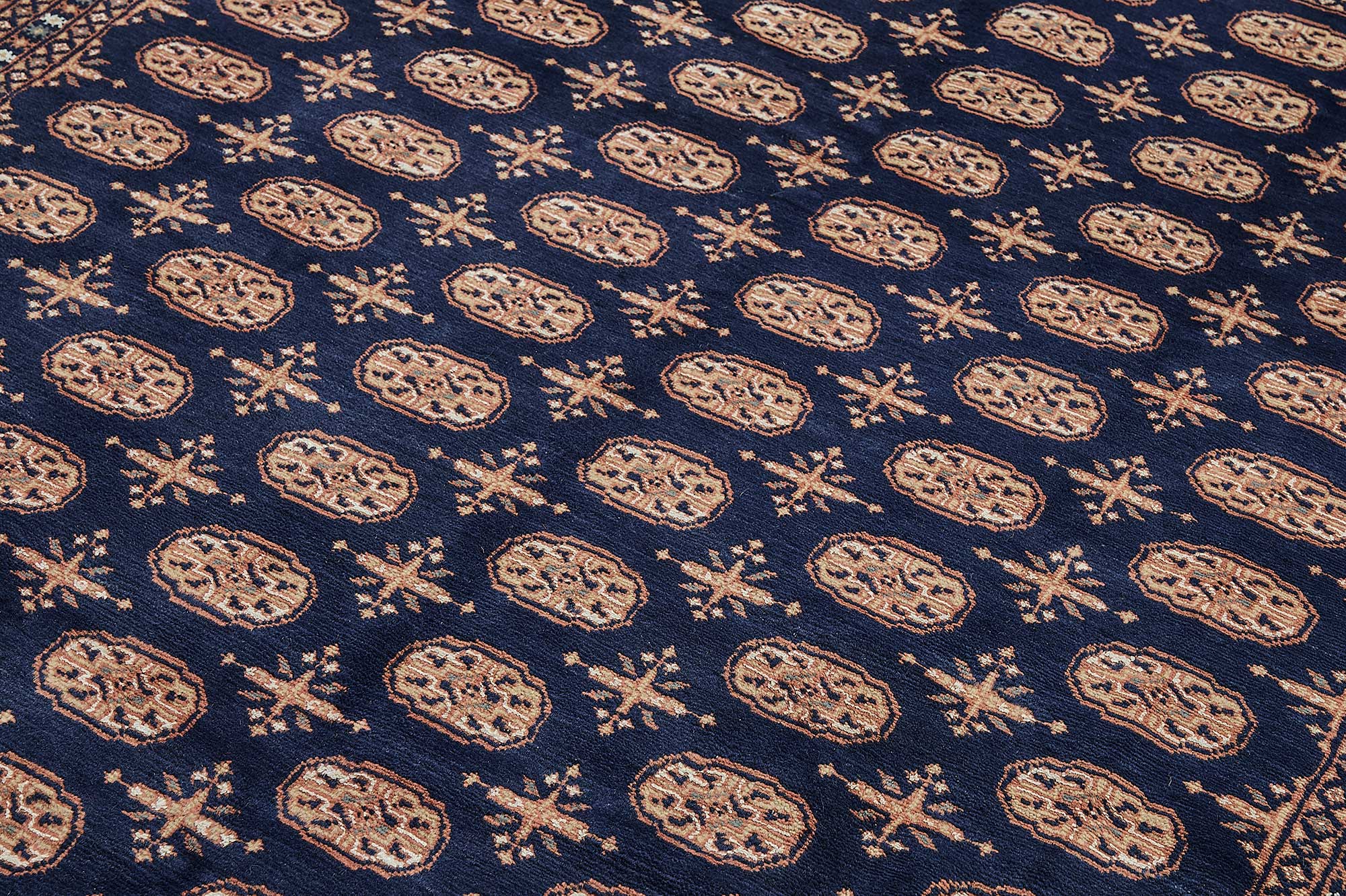 6x9 Blue Traditional Geometric Oushak Rug - 51546