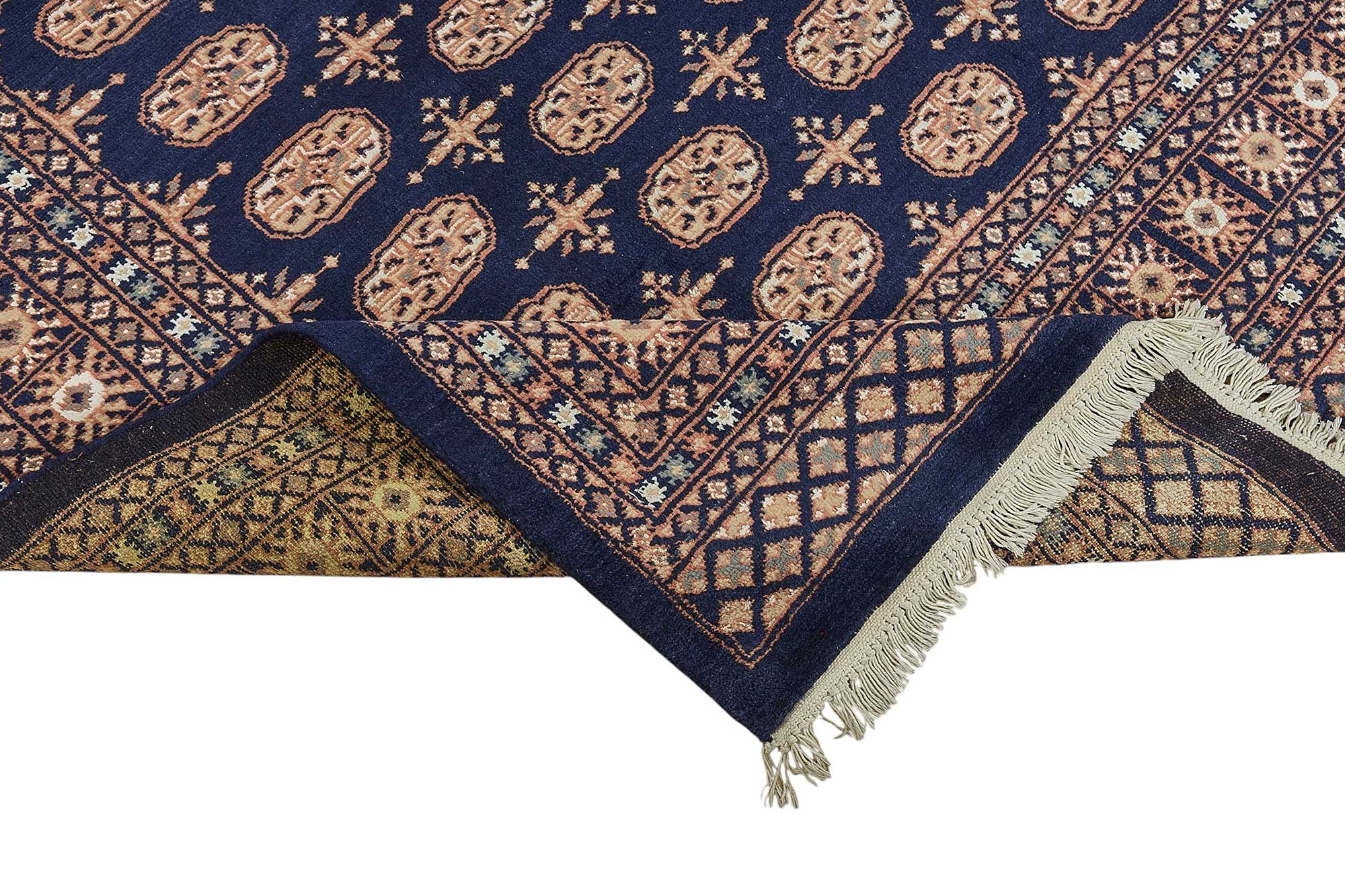 6x9 Blue Traditional Geometric Oushak Rug - 51546
