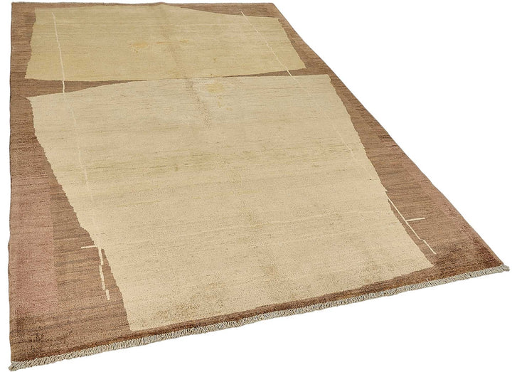 5x8 Beige Turkish Contemporary Oushak Rug - 51547