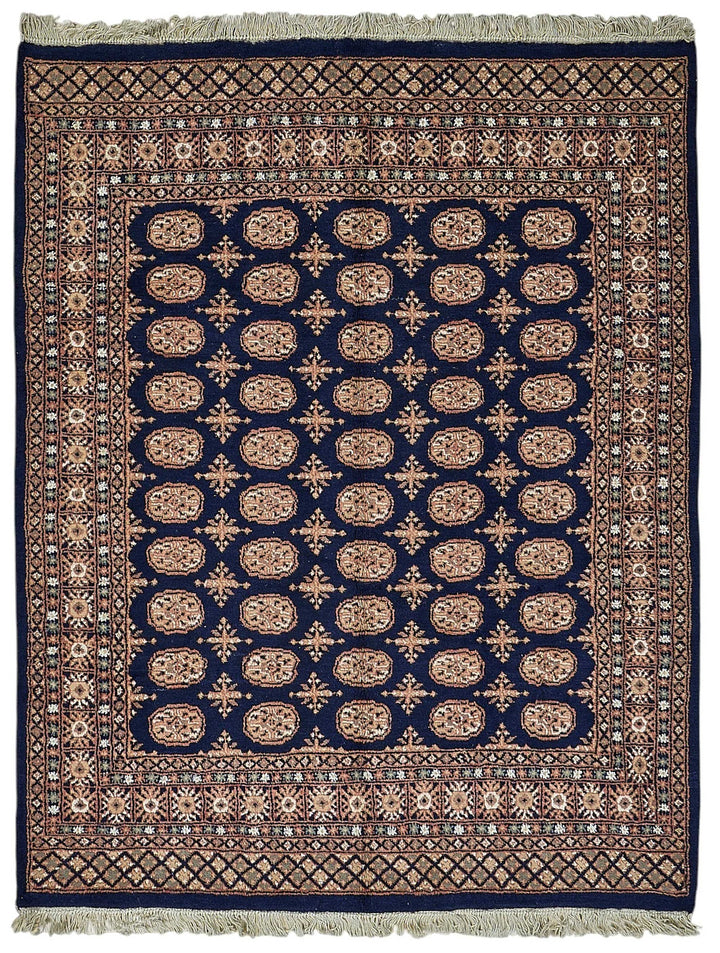 5x6 Blue Geometric Oushak Rug - 51548
