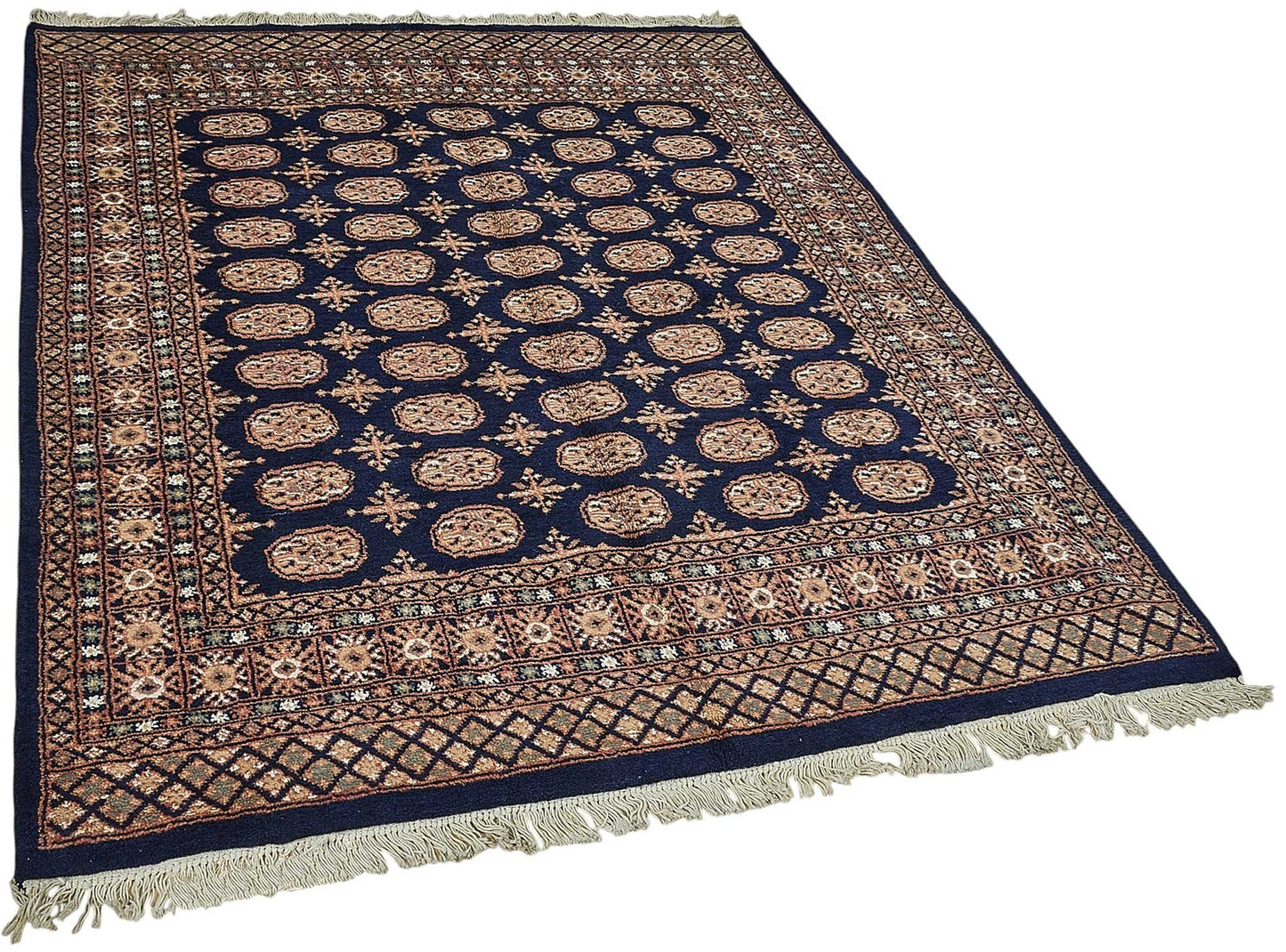 5x6 Blue Geometric Oushak Rug - 51548