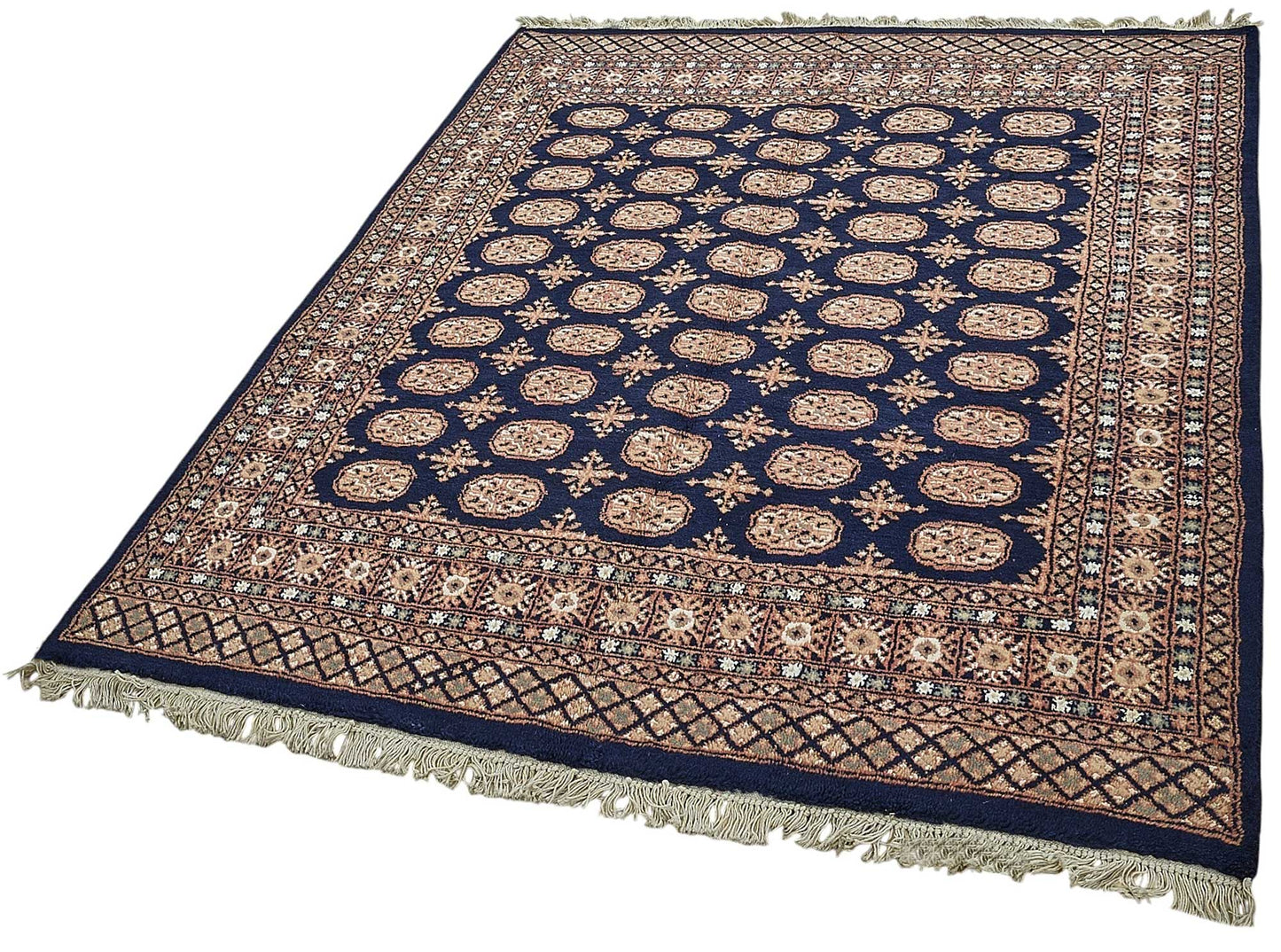5x6 Blue Geometric Oushak Rug - 51548