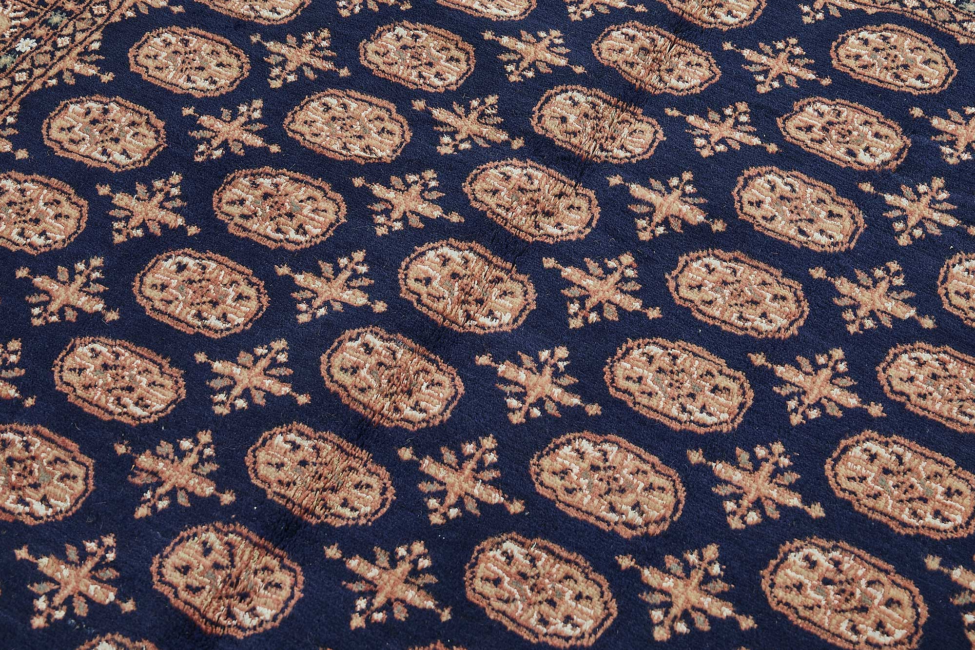 5x6 Blue Geometric Oushak Rug - 51548