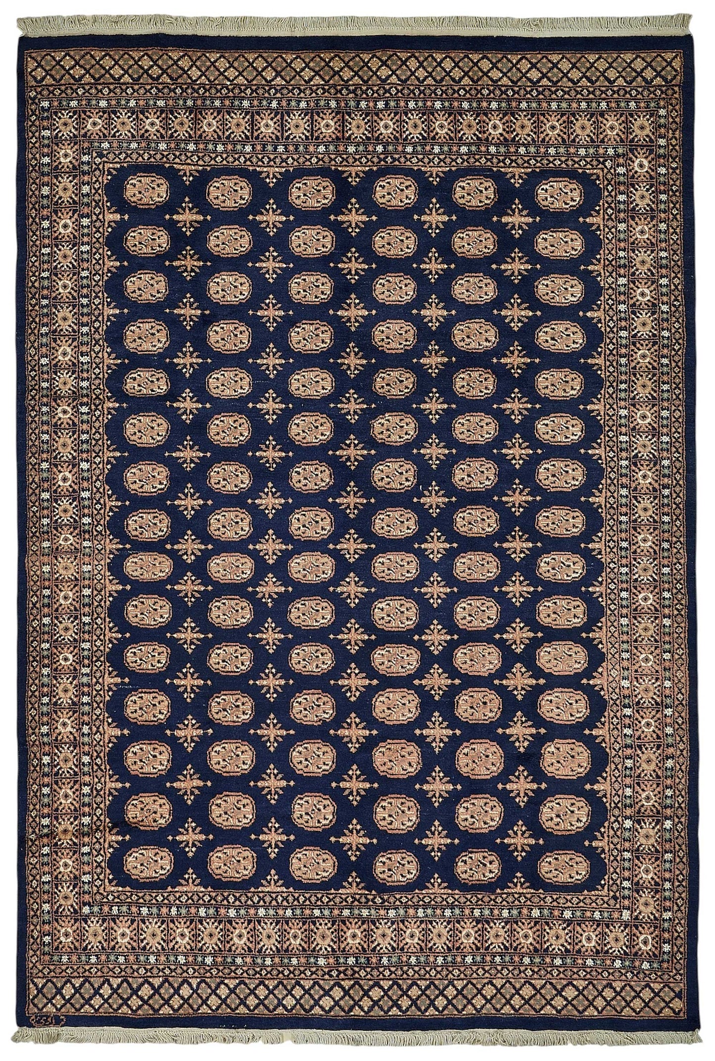 6x9 Blue Traditional Geometric Oushak Rug - 51550