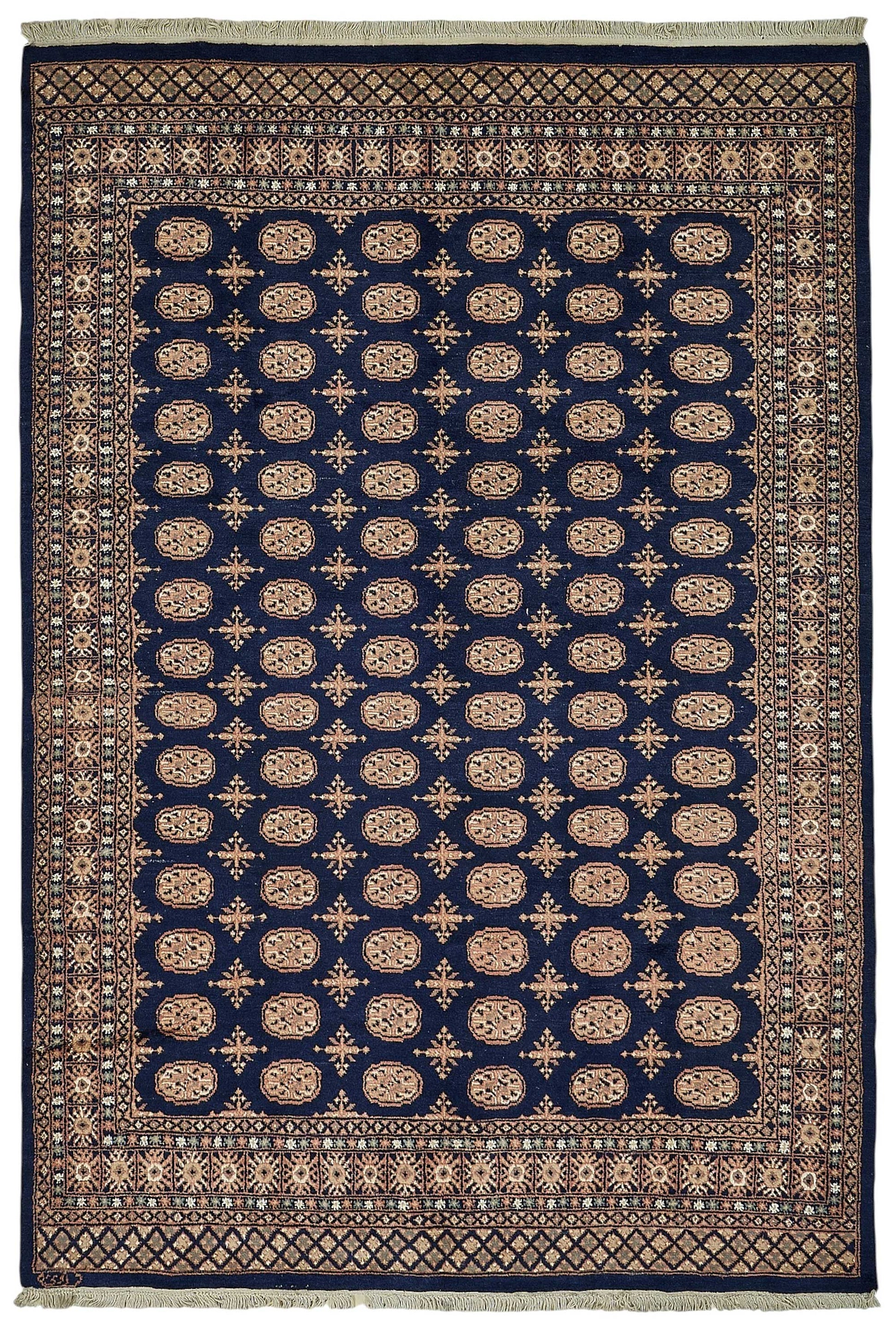 6x9 Blue Traditional Geometric Oushak Rug - 51550