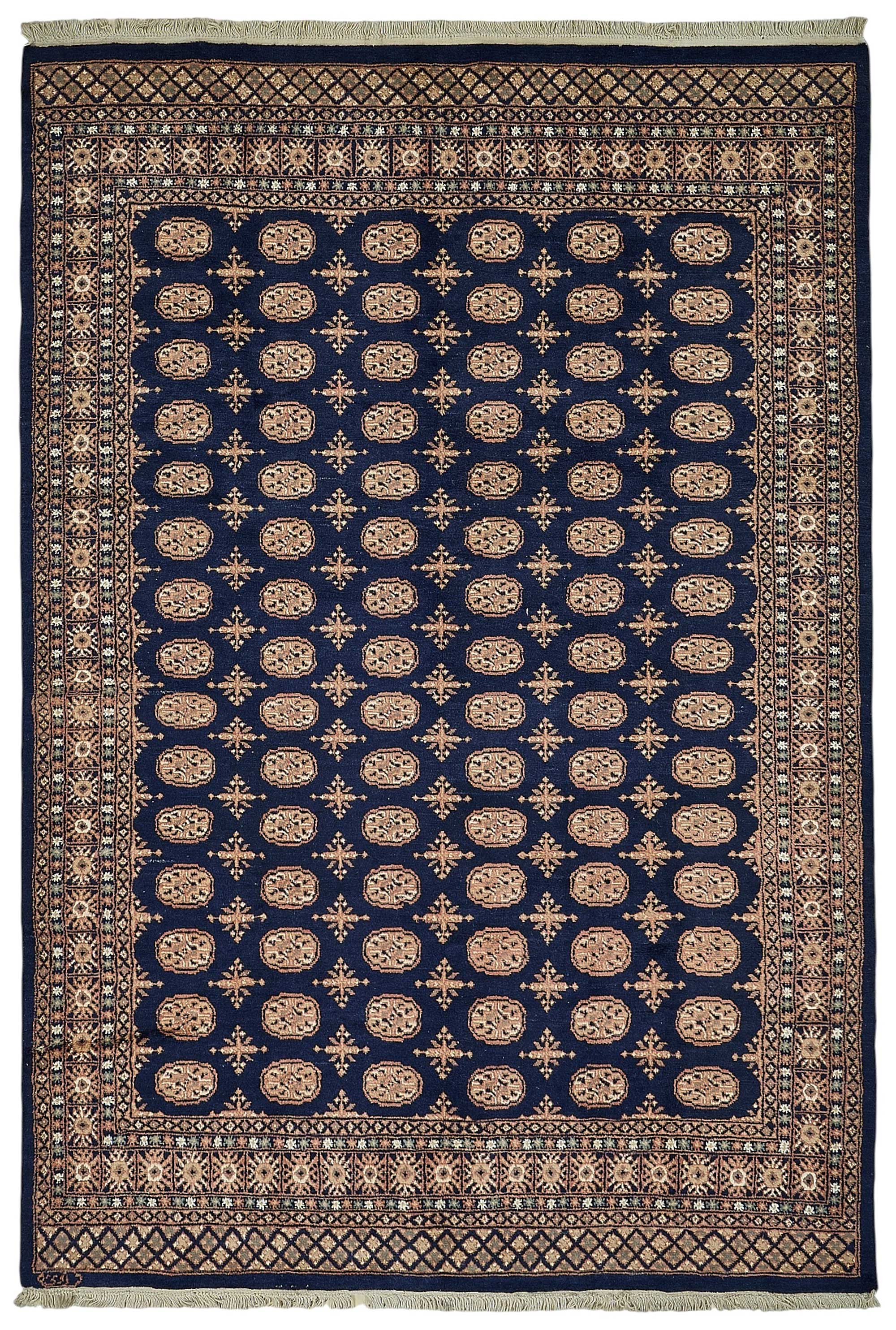 6x9 Blue Traditional Geometric Oushak Rug - 51550