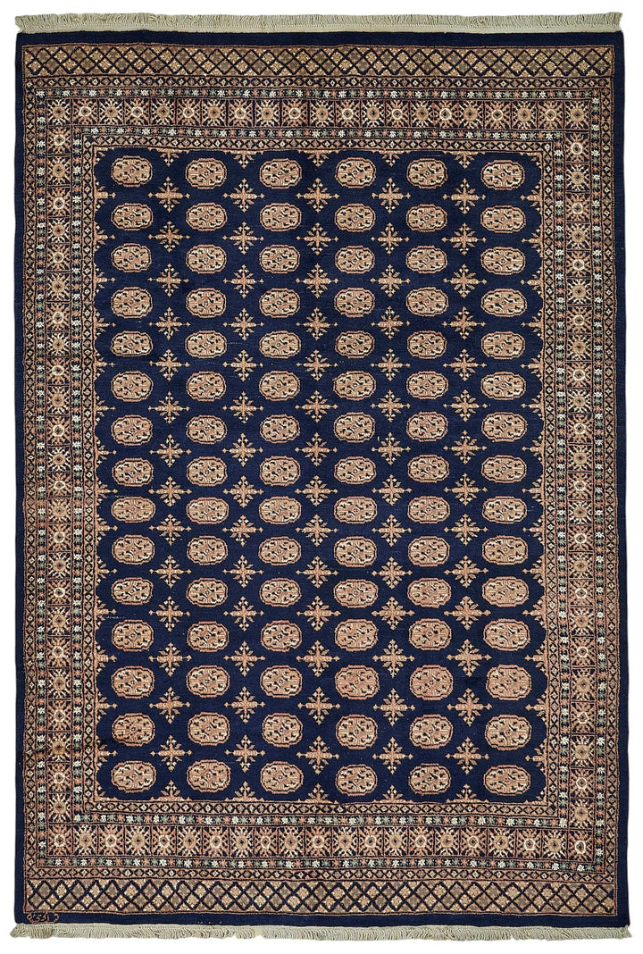 6x9 Blue Traditional Geometric Oushak Rug - 51550