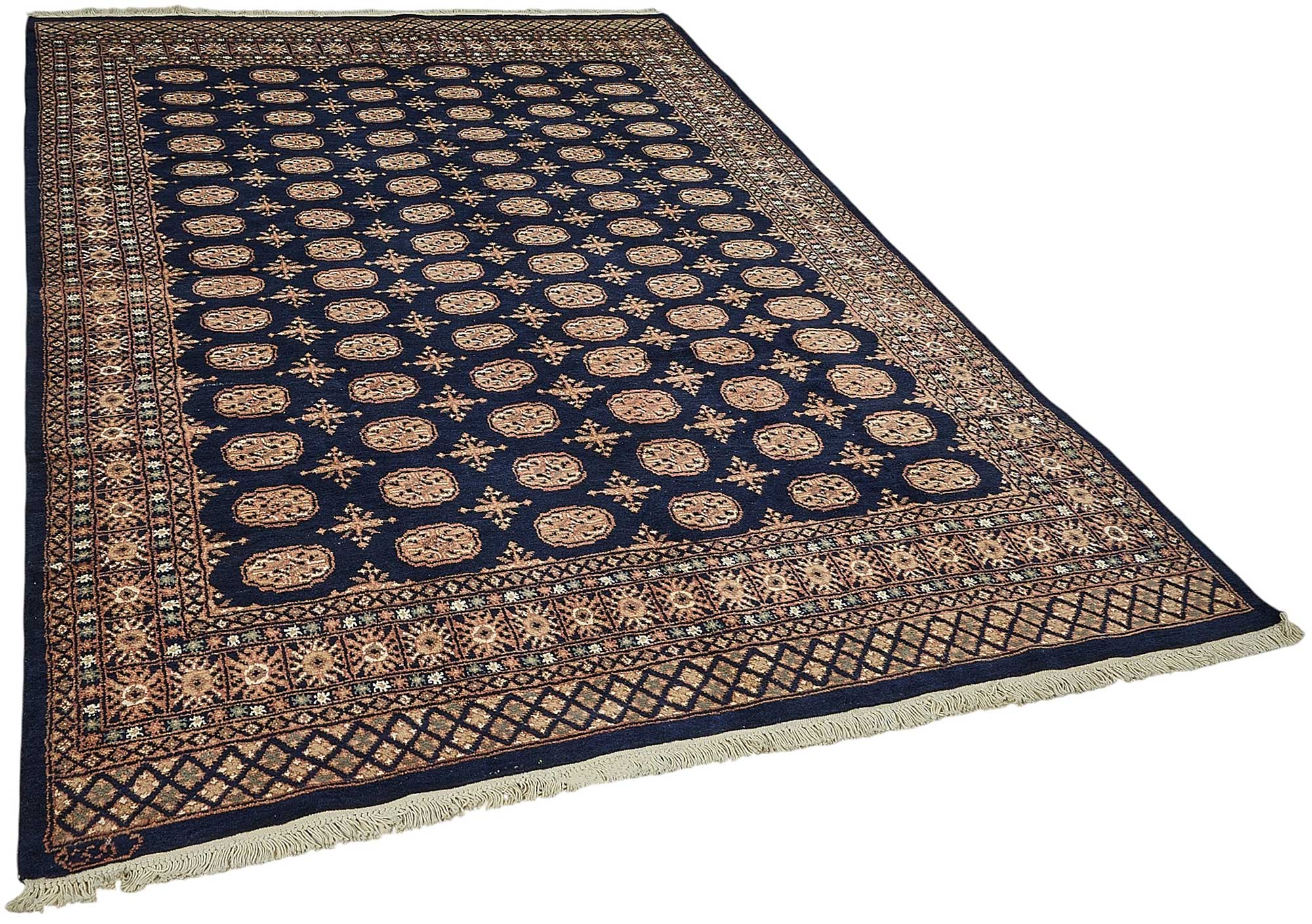 6x9 Blue Traditional Geometric Oushak Rug - 51550