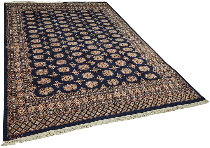 6x9 Blue Traditional Geometric Oushak Rug - 51550