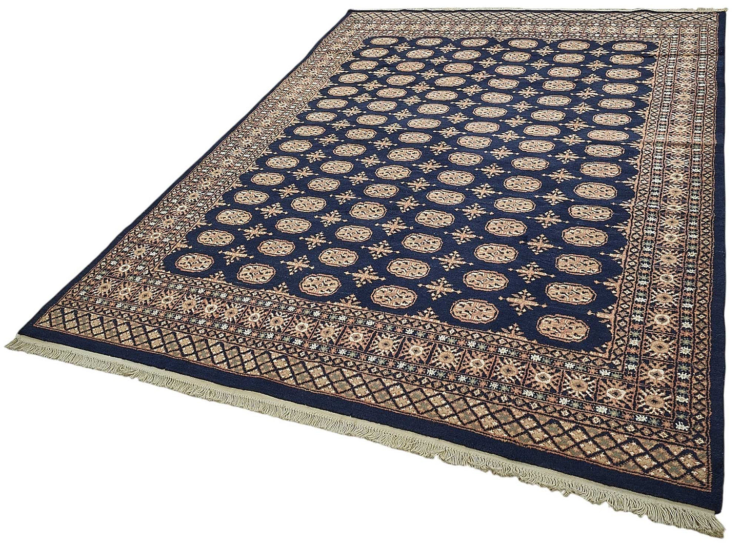 6x9 Blue Traditional Geometric Oushak Rug - 51550