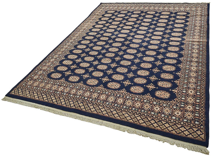 6x9 Blue Traditional Geometric Oushak Rug - 51550