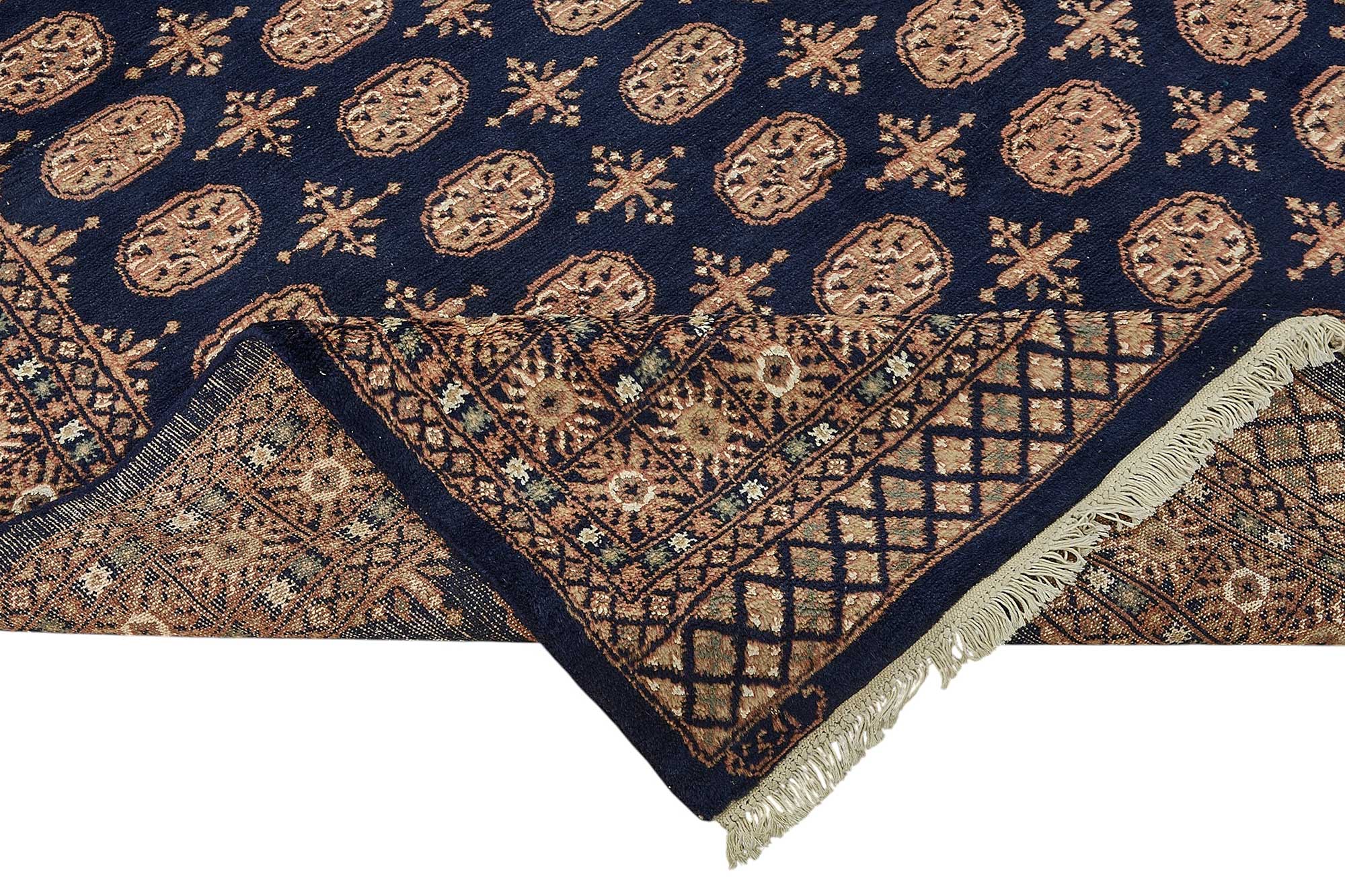 6x9 Blue Traditional Geometric Oushak Rug - 51550