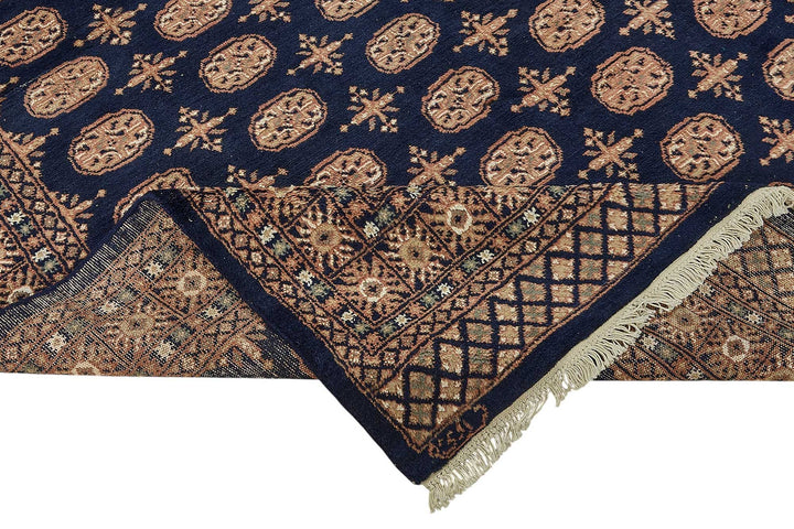 6x9 Blue Traditional Geometric Oushak Rug - 51550