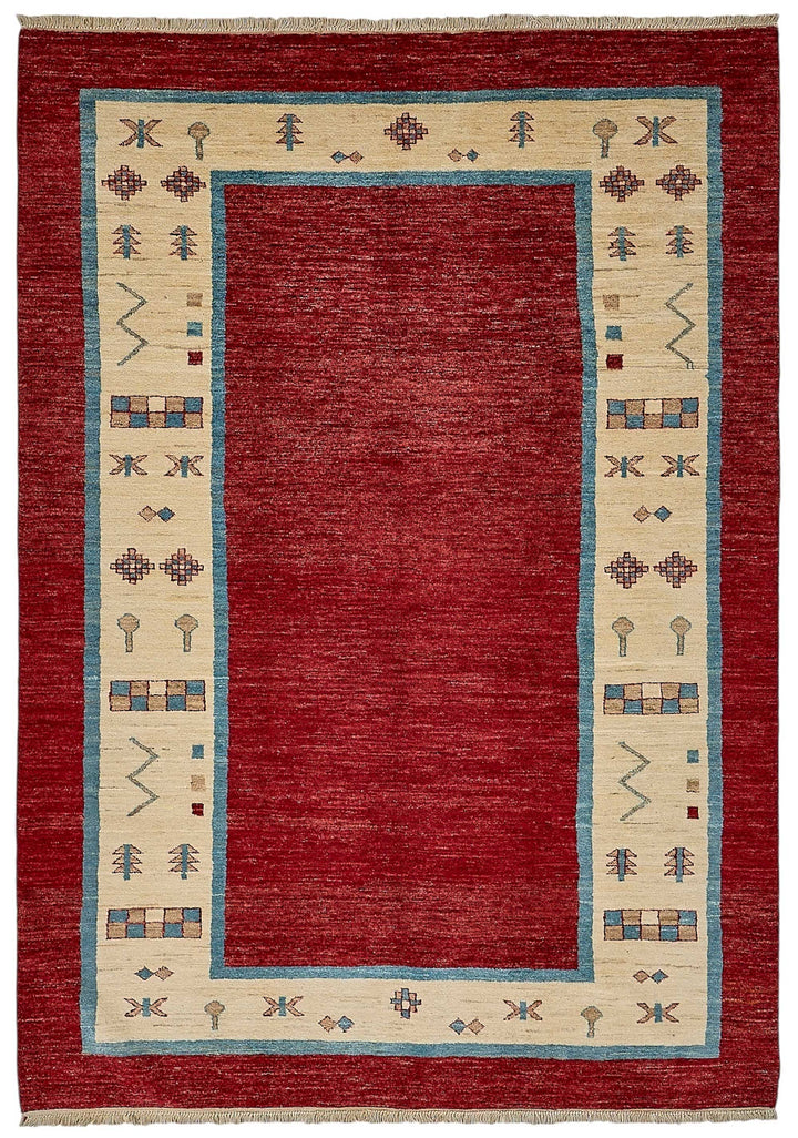 6x8 Red Turkish Tribal Oushak Rug - 51551