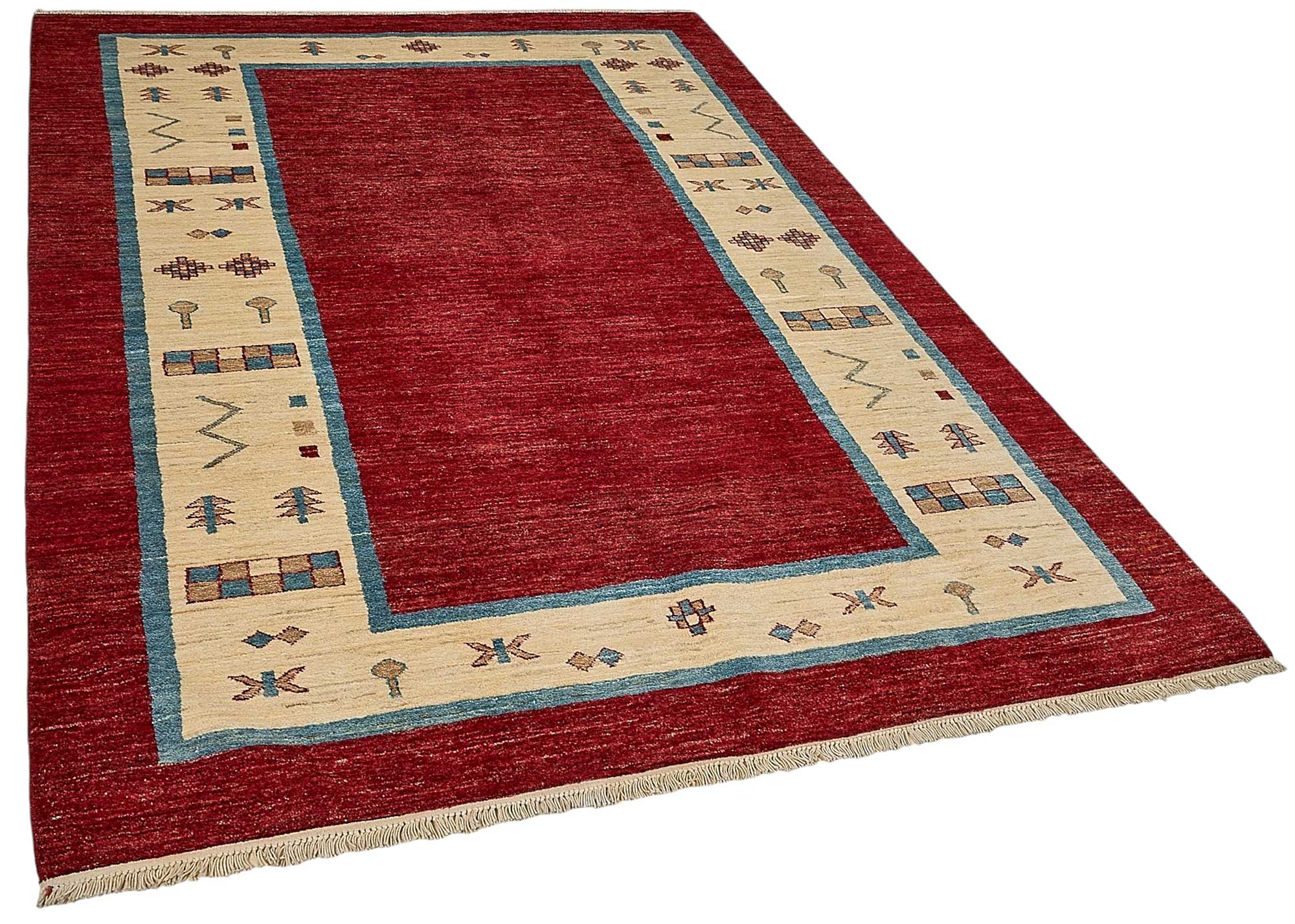 6x8 Red Turkish Tribal Oushak Rug - 51551
