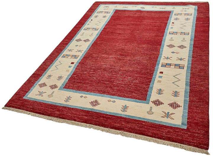 6x8 Red Turkish Tribal Oushak Rug - 51551