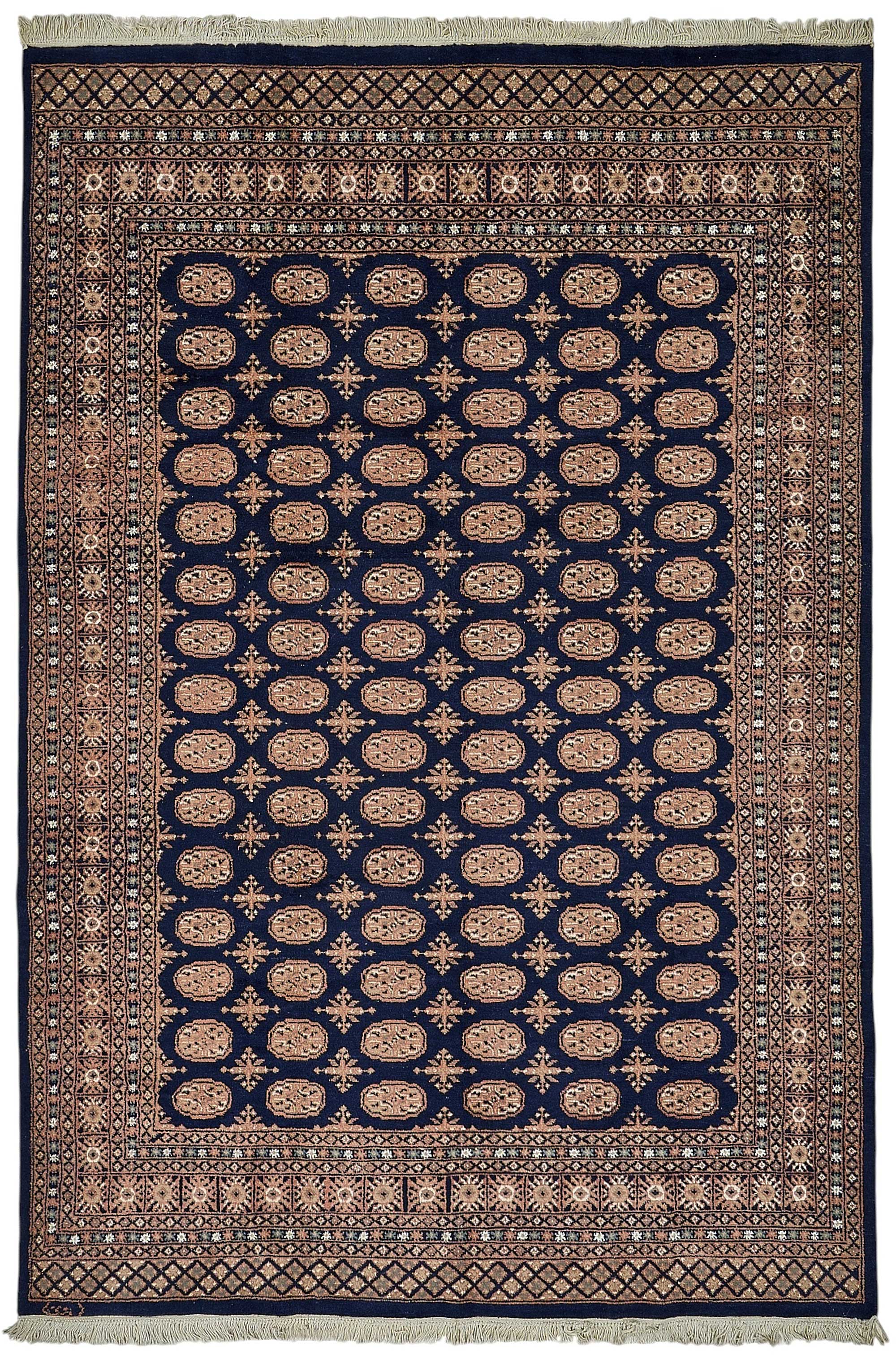 6x9 Blue Geometric Oushak Rug - 51552