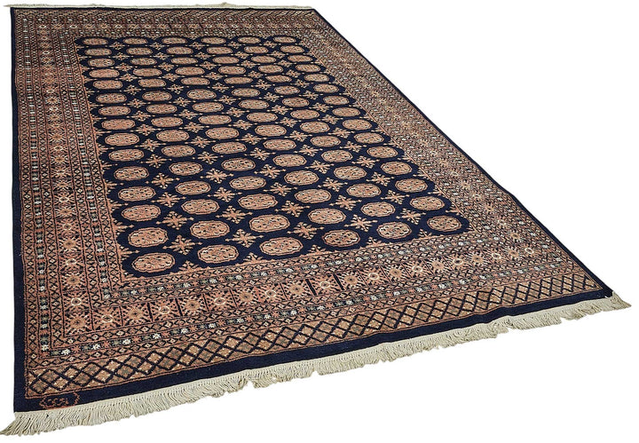 6x9 Blue Geometric Oushak Rug - 51552