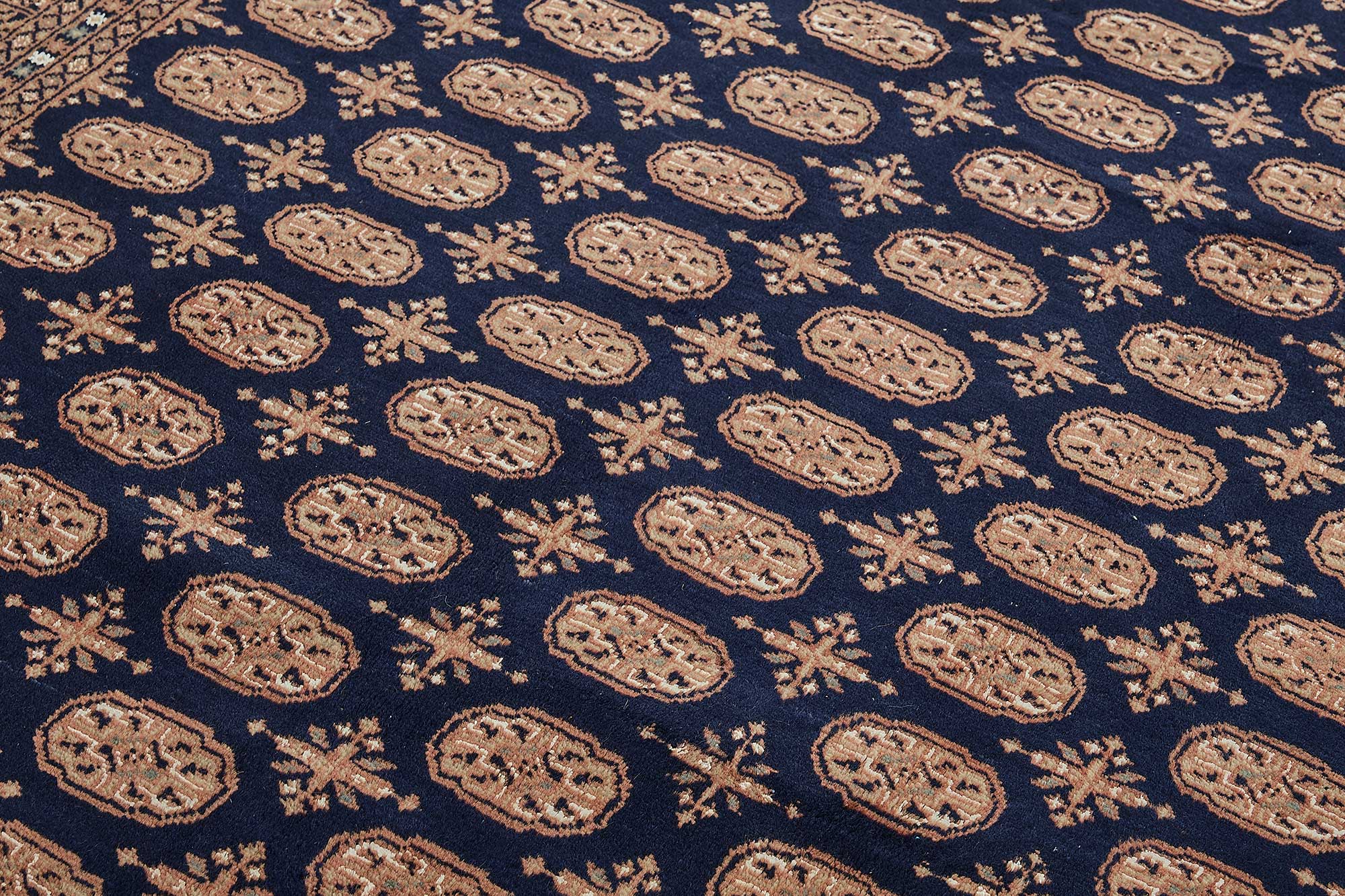 6x9 Blue Geometric Oushak Rug - 51552