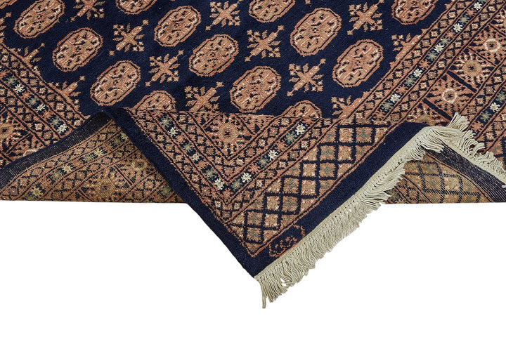 6x9 Blue Geometric Oushak Rug - 51552