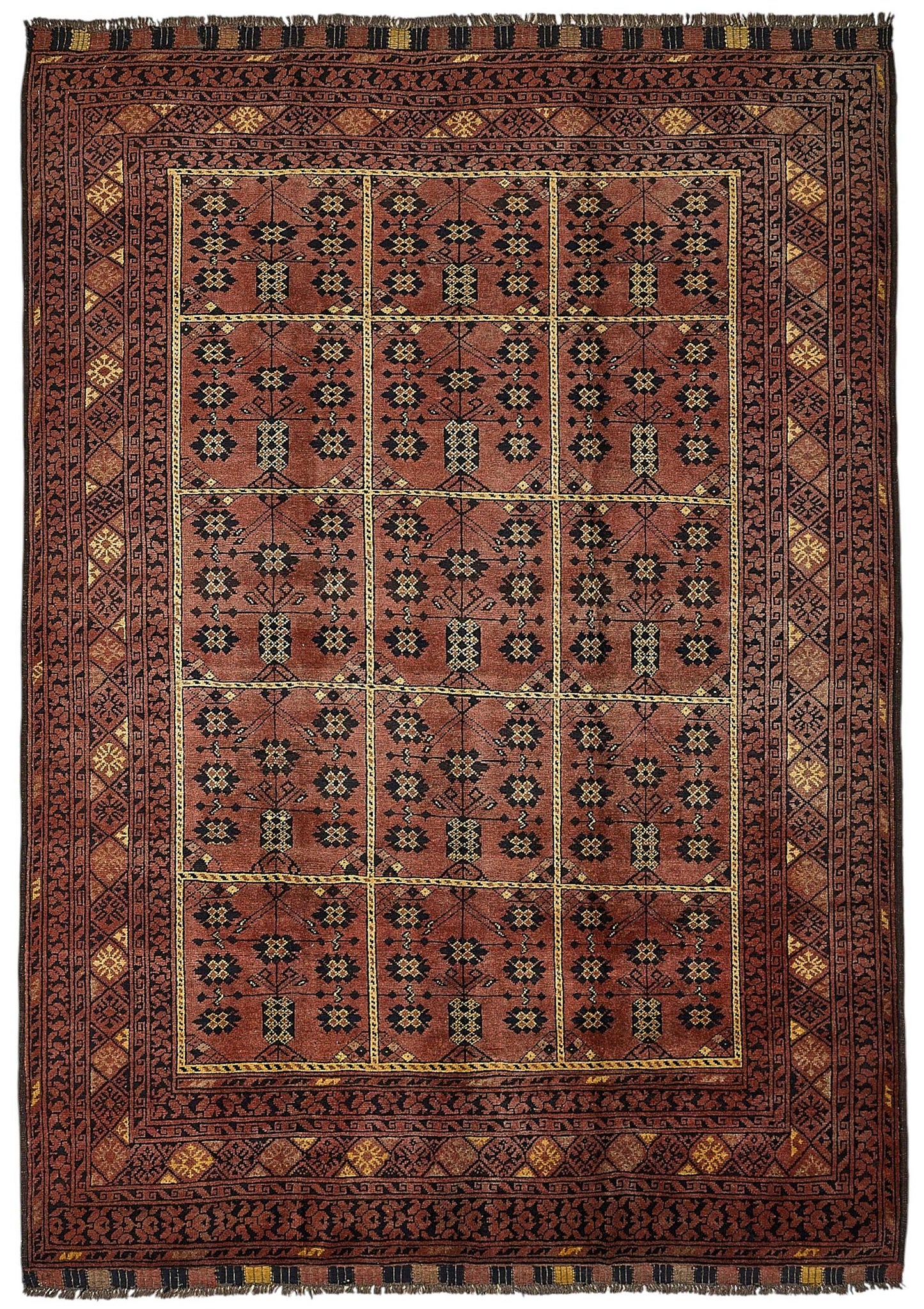 7x9 Red Handmade Tribal Geometric Oushak Rug - 51553