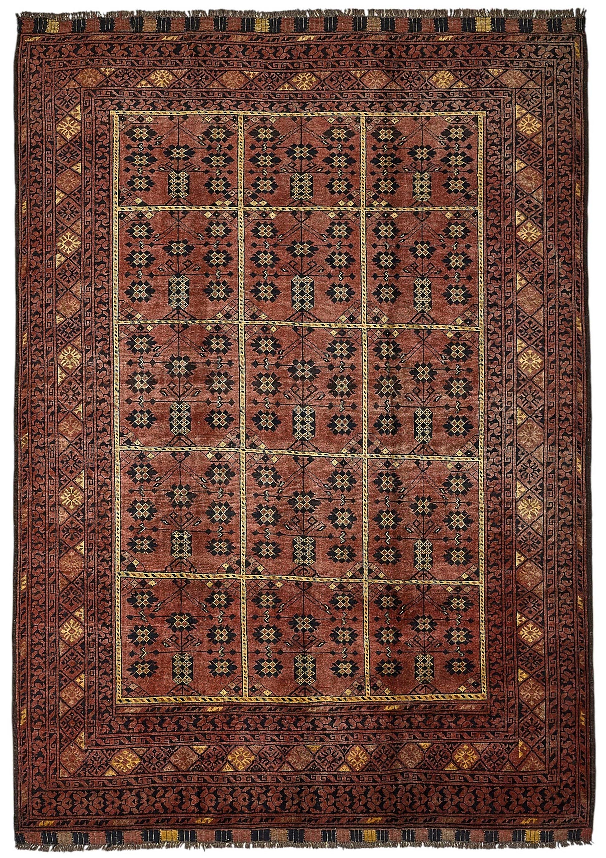 7x9 Red Handmade Tribal Geometric Oushak Rug - 51553