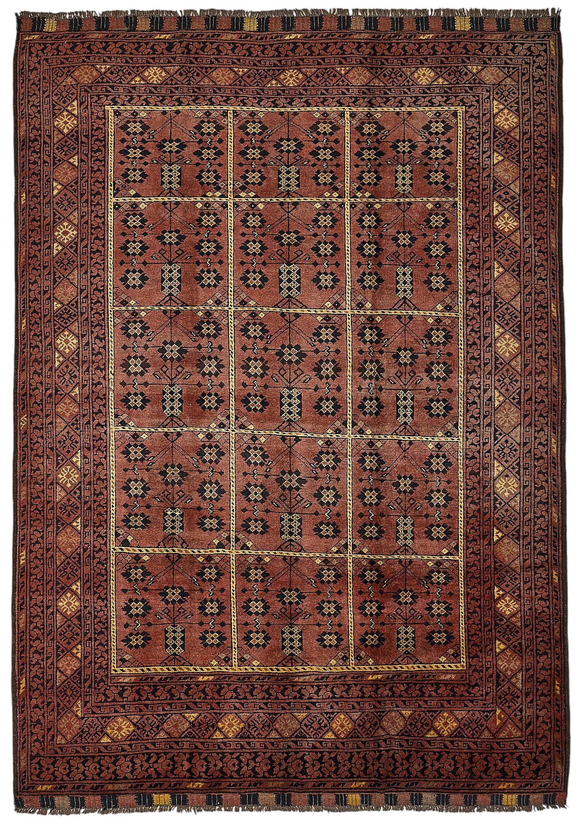 7x9 Red Handmade Tribal Geometric Oushak Rug - 51553