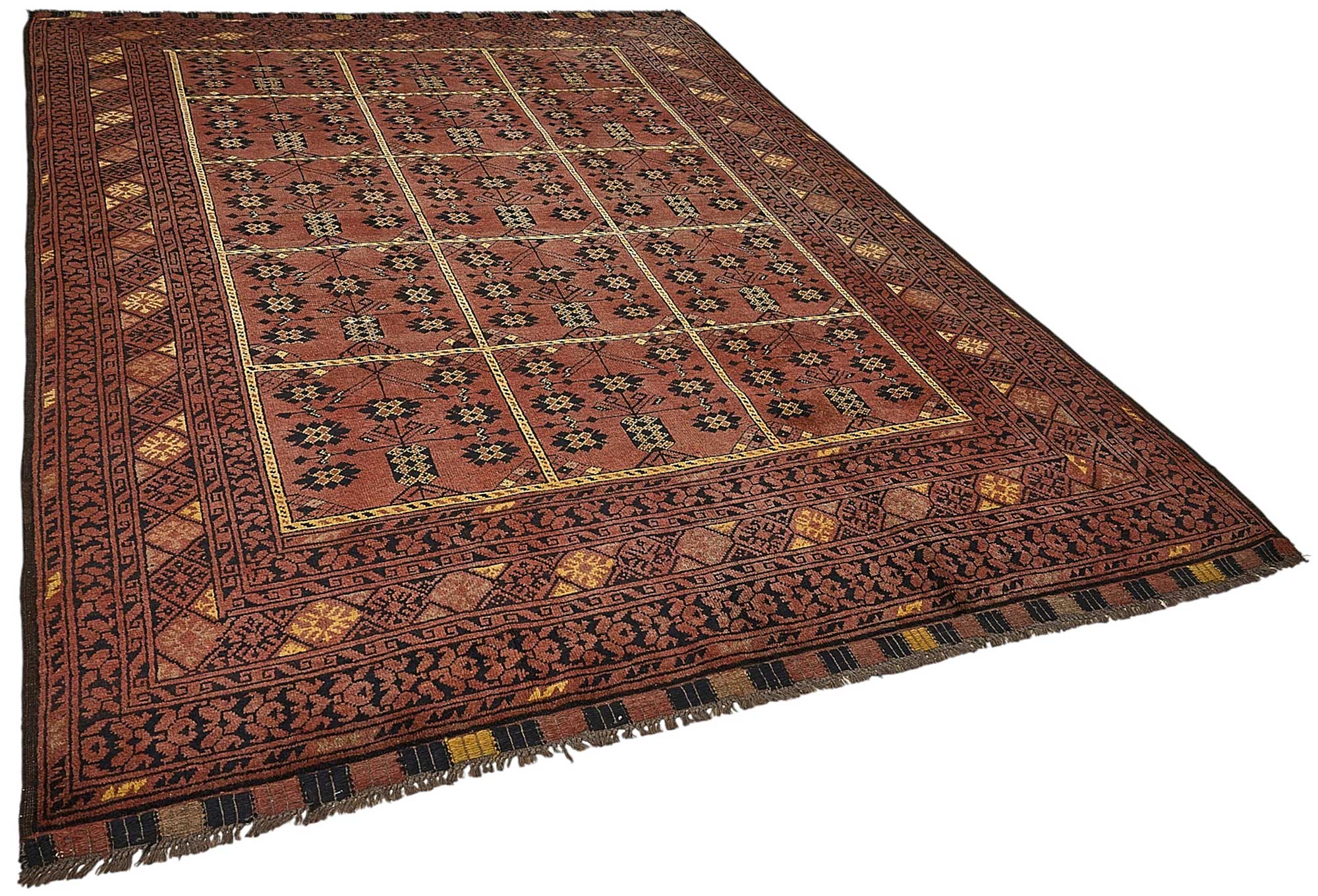 7x9 Red Handmade Tribal Geometric Oushak Rug - 51553