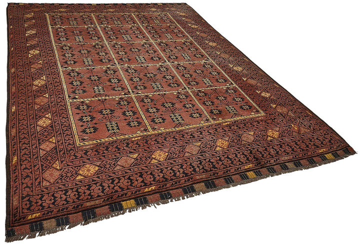 7x9 Red Handmade Tribal Geometric Oushak Rug - 51553