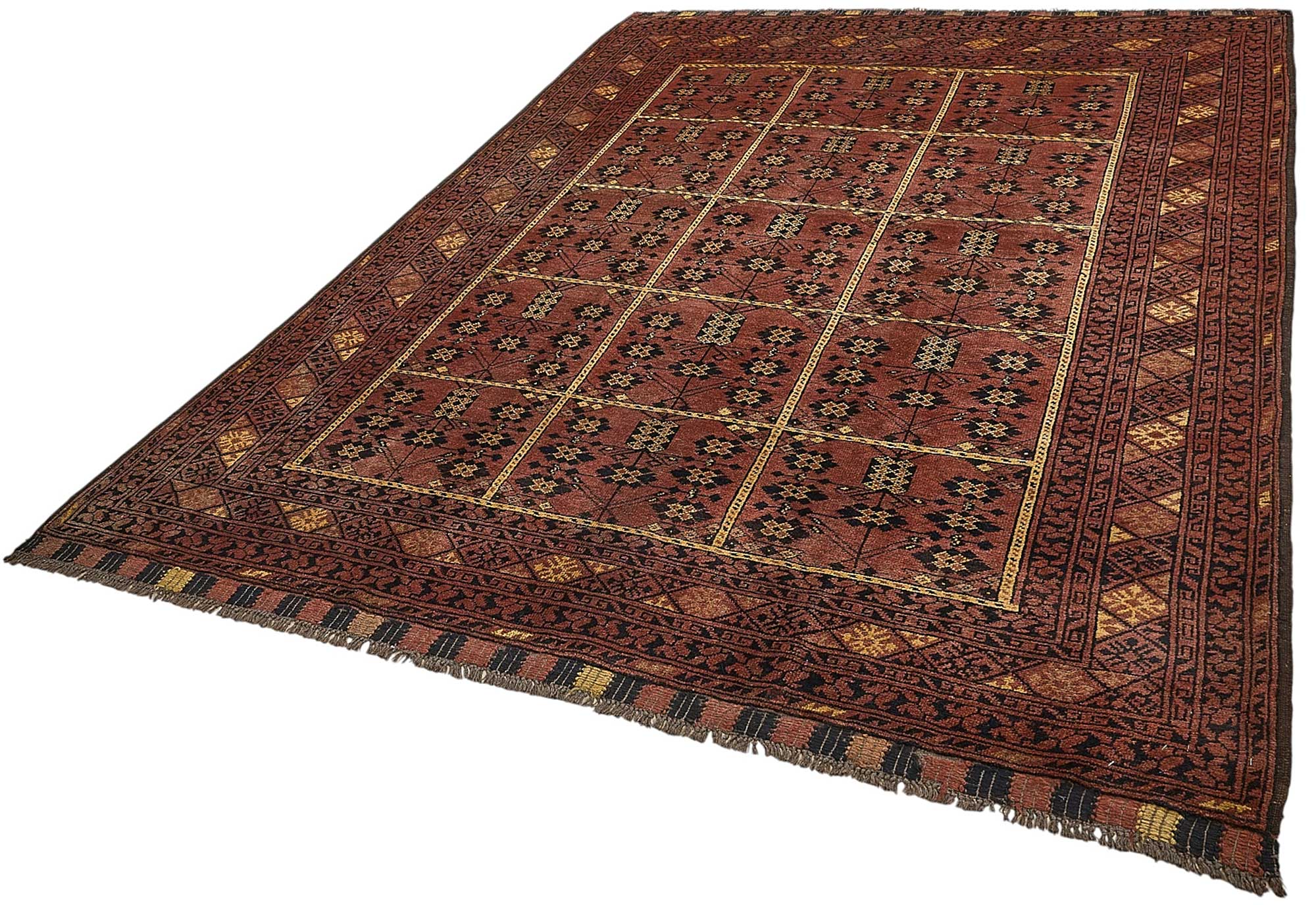 7x9 Red Handmade Tribal Geometric Oushak Rug - 51553