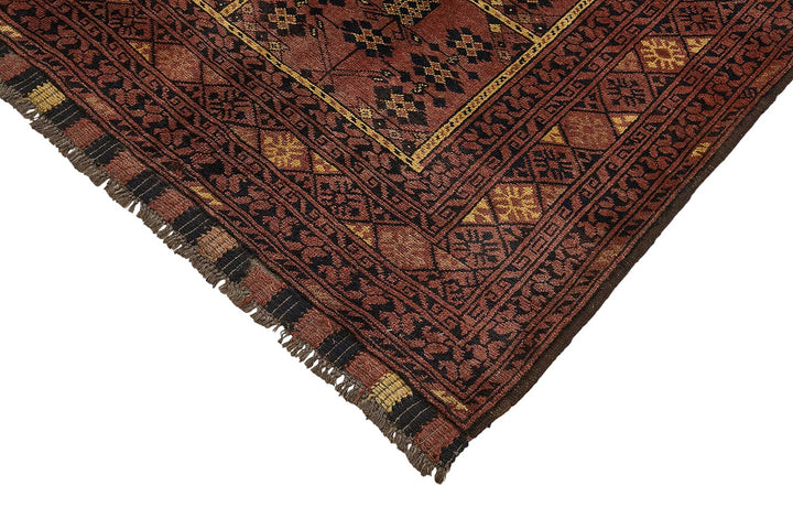 7x9 Red Handmade Tribal Geometric Oushak Rug - 51553
