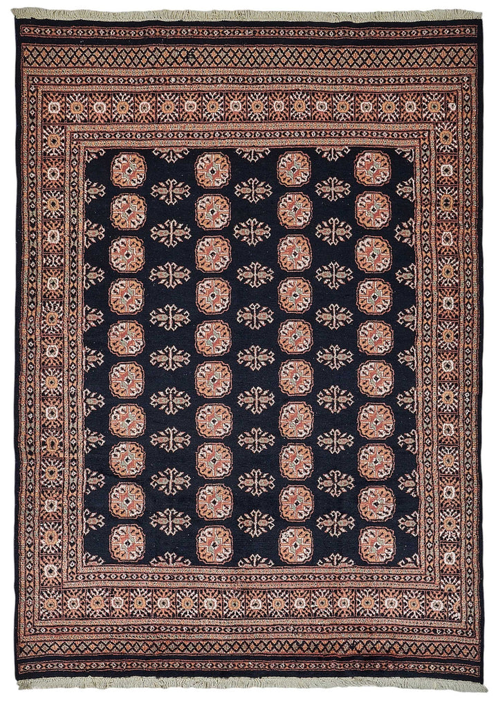 6x9 Blue Traditional Geometric Oushak Rug - 51554