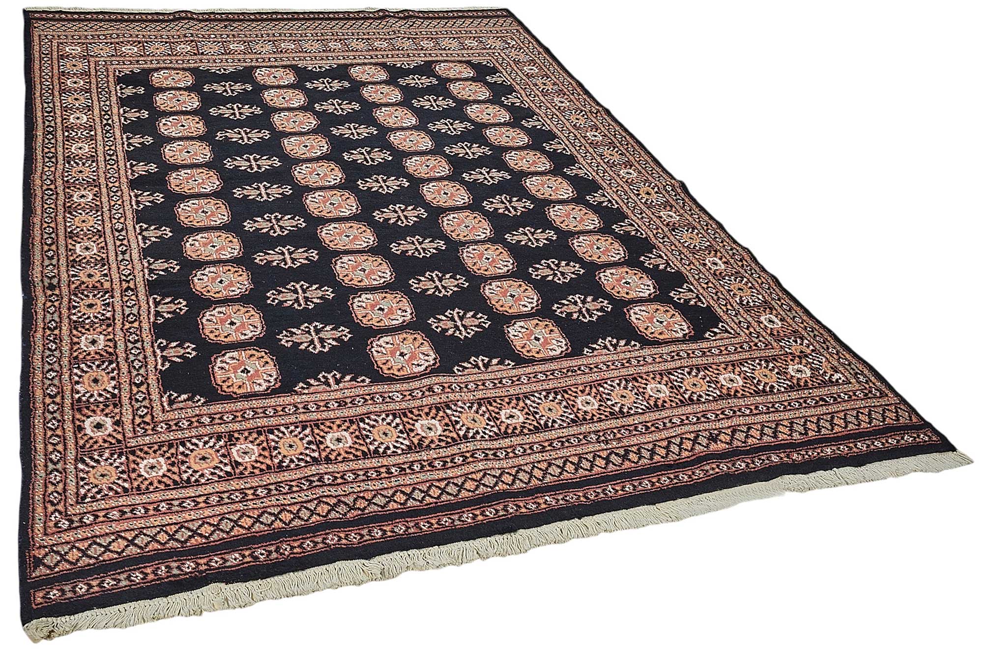 6x9 Blue Traditional Geometric Oushak Rug - 51554