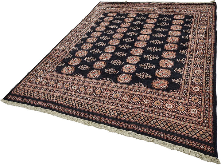 6x9 Blue Traditional Geometric Oushak Rug - 51554